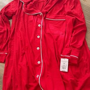 NWT Auden Cloud Knit Red Nightshirt Size XXL